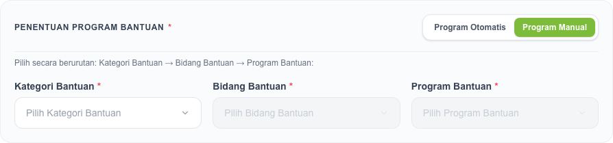 Pilihan Program Manual pada formulir.